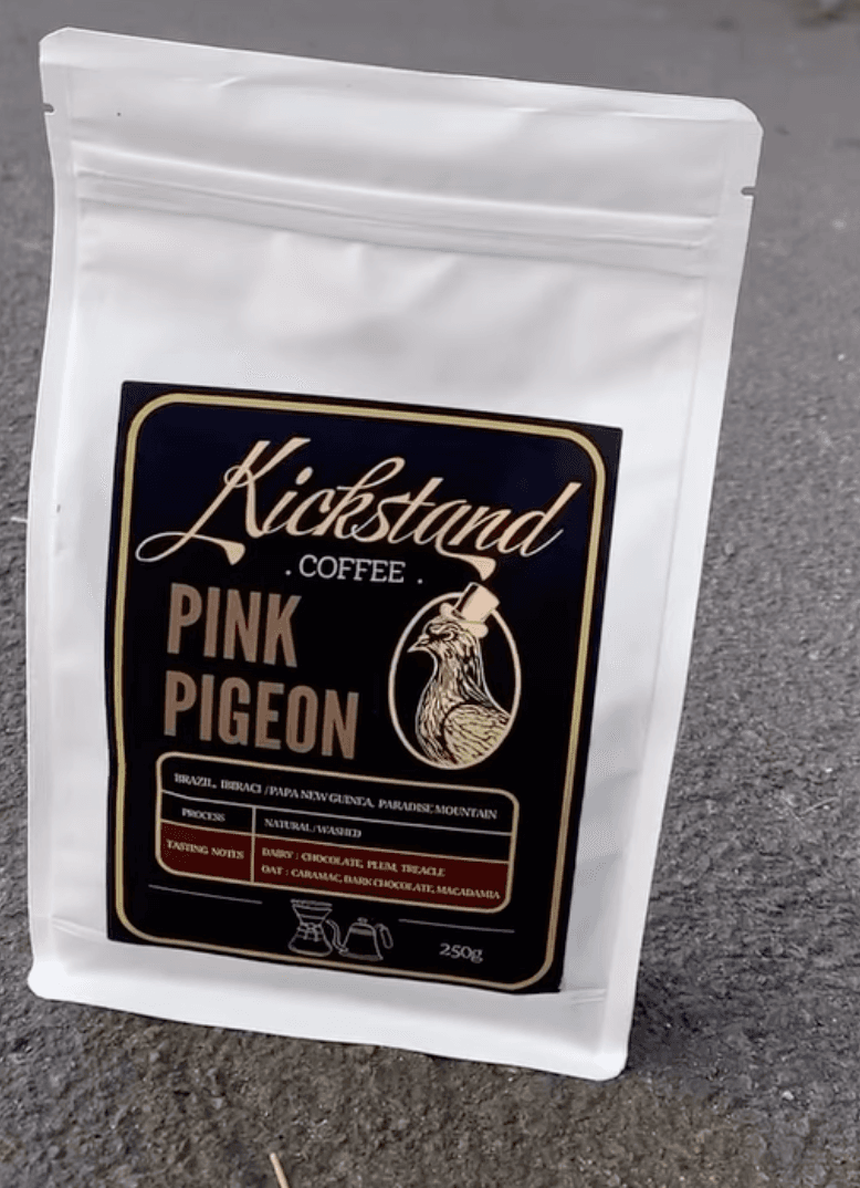 Kickstand Coffee Pink Pigeon house blend bag